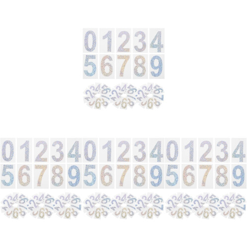 20Sets Reflective PVC Mailbox Numbers Stickers Assorted Color Durable 1