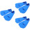 3Pairs Blue Silicone Kids Diving Training Flippers 8