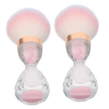 Soft Pink Nail Dust Brush Set with Gentle Fiber Bristles for Acrylic Powder Removal and Nail Art Cleaning