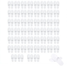 Disposable Hotel Slippers Bulk 52 Pairs Closed Toe White Spa Guest Supply Universal Fit EVA Sole