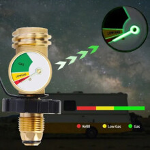 POL zu QCC Gasflaschennachfülladapter mit Messgerät, Messing, 33mm