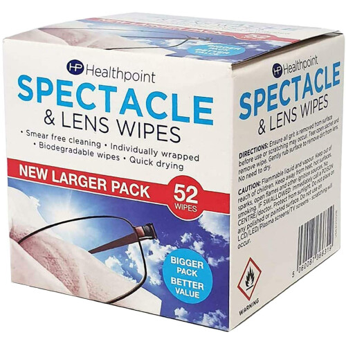 Healthpro Spectacle Wipes Extra Value Pack of 52