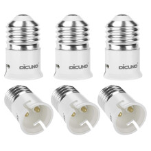 DiCUNO E27 to B22 Socket Converter - Screw to Bayonet Adapter (ES to BC) for LED, Incandescent and CFL Bulbs (6 Pack)