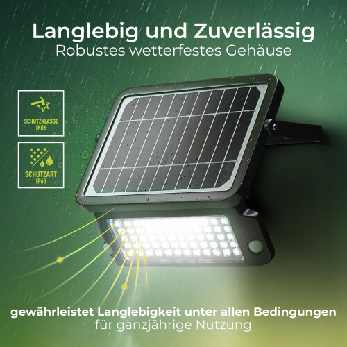 Luceco Luceco Solar Guardian PIR Floodlight Black, IP65 Rated, 10 Watts 1