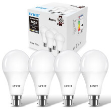 LVWIT Daylight 20W B22 LED Light Bulb,Led Bayonet Bulbs Cold White 2452LM,Replace to 152W, 6500K Bright White, Non-Dimmable, 80 x 155mm,220-240V(Pack