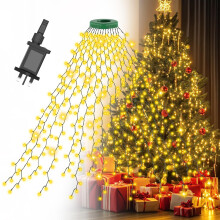 Christmas Tree Lights, Gcstnn 2m * 16 Lines 400 LEDs Fairy Lights Mains Powered with 8 Light Modes,Memory & Timing Function,Waterproof for 1.5-2.5M(5