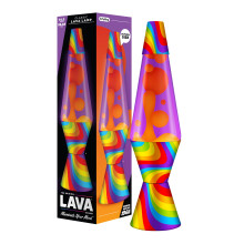 LAVA Lamp - 14.5" Flowing Colour - The Original Motion Lamp - Orange and Purple Liquid with Printed Base - Item #2090, Rainbow - 1