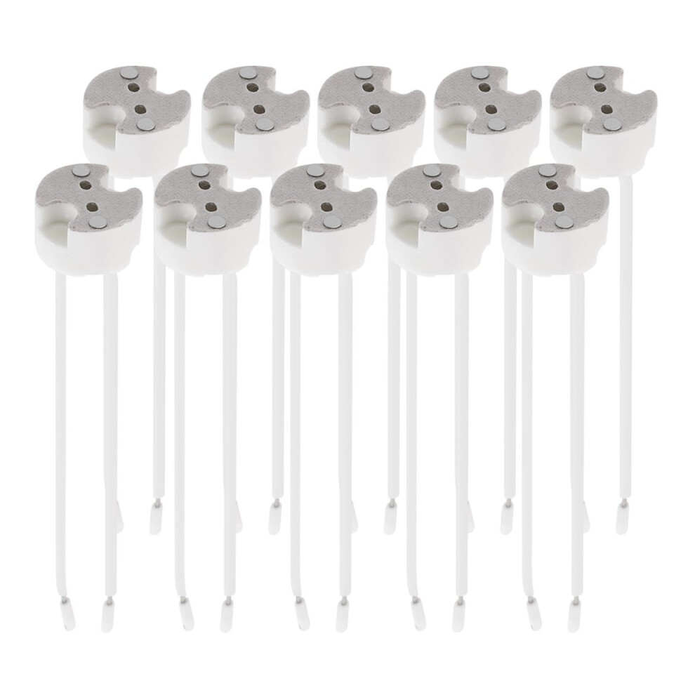 Kwmobile Gu5.3 Lamp Holder Sockets - Set Of 10 Mr16 Lampholder Socket Connectors - 12V For Halogen And Led Lamps, Lights And Ceiling Lighting 73137153