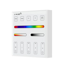 BTF-LIGHTING WR01RF Wireless 2.4G RF 4 Zone RGB/RGBW/RGBCCT Wall Mounted Smart Panel Remote Powered by 2pcs AAA Batteries 3V Works with WB5/C03RF/C04