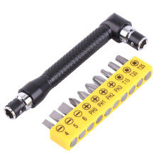 LShape Extension Handle Double Head Hex Socket Wrench Set with 10 Screwdriver Bits for DIY