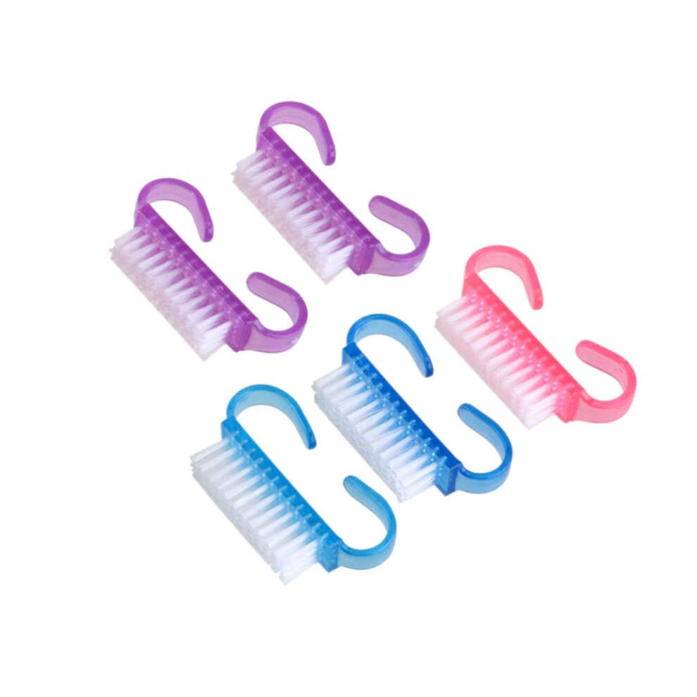 Nail Cleaning Brush Set 5PC with Ergonomic Handle, Soft Bristles for Manicure and Pedicure