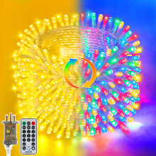 Dalugo Christmas Fairy Lights, 40M 400 LED Warm White + Multicoloured Christmas Tree Lights with Timer Mains Powered for Outdoor Xmas New Year Decora