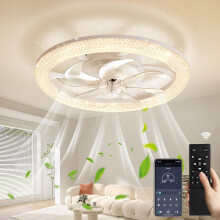 Lightasea Ceiling Fans with Lights, 48cm Modern Smart Ceiling Fan Lights with Remote Control, 6 Speeds Quiet Dimmable Low Profile Small Fan Lightes C