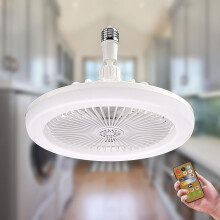 JCGJC LED Fan Lights Ceiling for Bedroom,30W Ceiling Fans with Lights and Remote E27 Fan Light Bulb 3 Color Dimmable LED, 3 Speeds for Small Spaces B