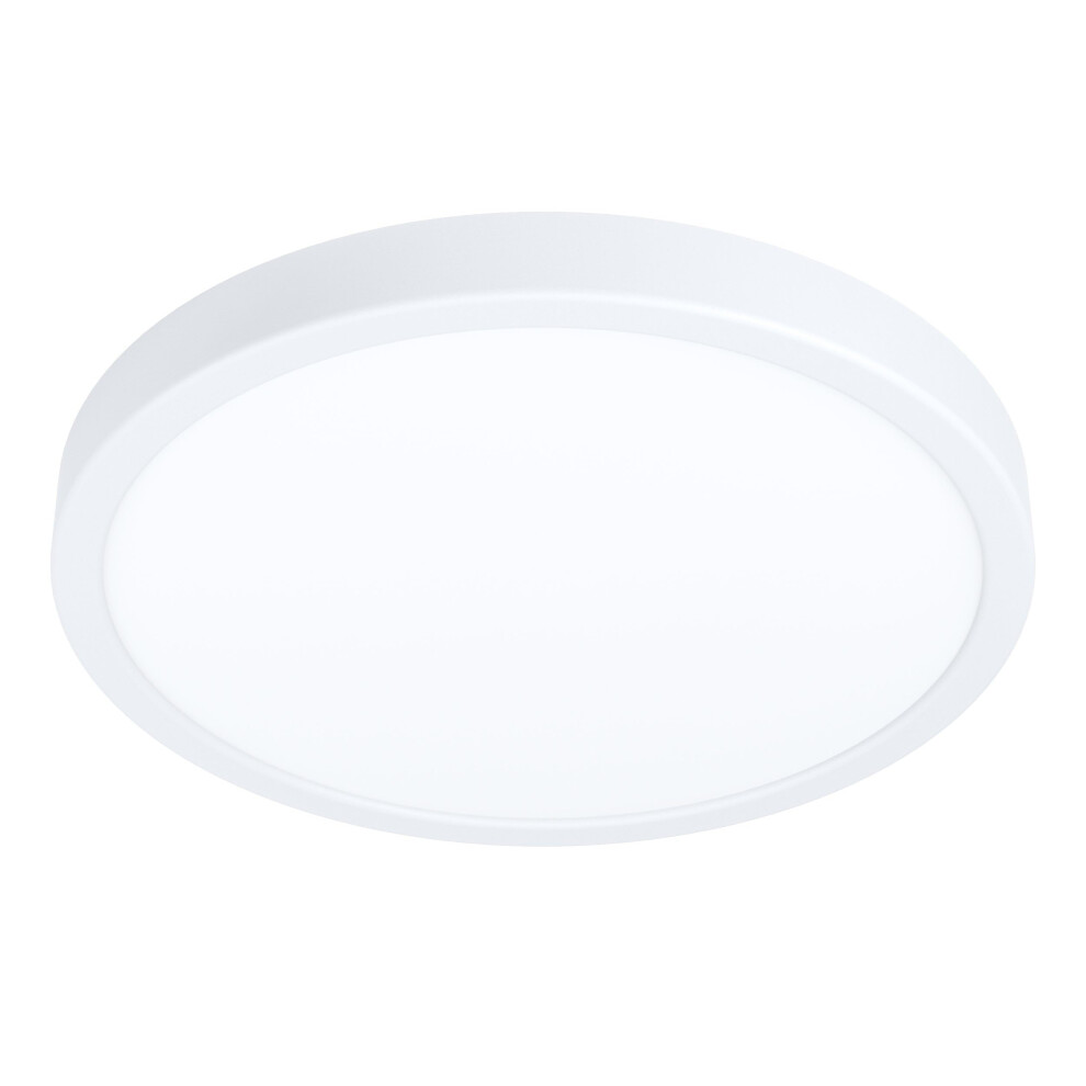 Photos - Floodlight / Street Light EGLO LED Flush Ceiling Light Fueva 5, Ø 11 in, Round Bathroom Lighting Made of White Metal and Plastic, Warm White lamp, IP4 