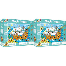Galt Toys, Magic Puzzle - Pirate Ship, Magic Jigsaw Puzzle, Ages 4 Years Plus (Pack of 2)