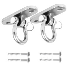 AiDiAiLa 2Pcs 2000 lbs Load Capacity 304 Stainless Steel Swing Bracket Porch Swing Hanging Kit 180C Front and Back Rotation for Swing Set Access