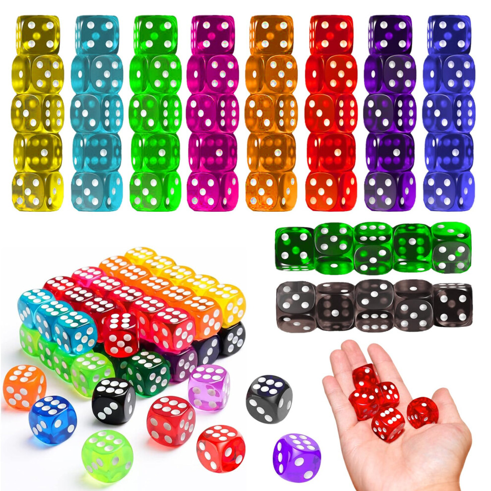 Photos - Jigsaw Puzzle / Mosaic 50PCS Classic Gaming Dice Set for Board Games and Tabletop Games, 6 Sided Dice Set - 10 Translucent Colors for Math Te(14mm)