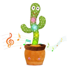 Edencomer Dancing Talking Cactus Toy, Singing & Repeating What You Say with Fun Sounds - Interactive Voice Recording Plush Toy for Kids, Cactus Toy G