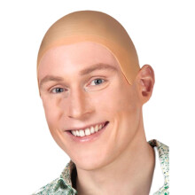 MUNSKT Latex Bald Cap, Thick Skin Head Skull Wig, Fancy Dress Cosplay Hat Costume Accessory for Halloween Adults