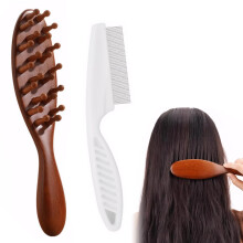 Sandalwood Hair Brush and Dreadlock Comb Set, Wide Tooth AntiStatic, Gentle Scalp Care