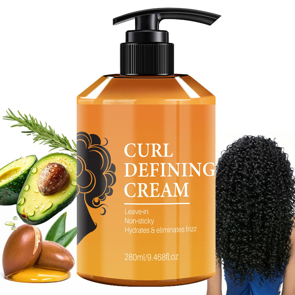 Cream Curl Defining With Argan Oil, Anti Frizz Moisturizing Styling For All Natural Curl Types 9.46Oz