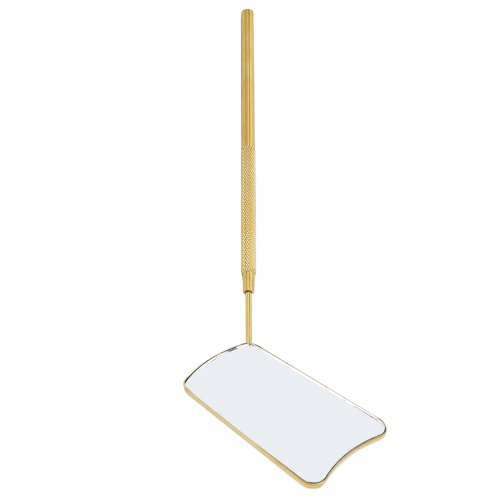 Gold Fanshaped Stainless Steel Eyelash Extension Mirror, Hd,