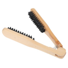 Hair Straightening Brush with DualSided Blow Dry Styling, AntiFrizz Wooden Detangling Comb for Women