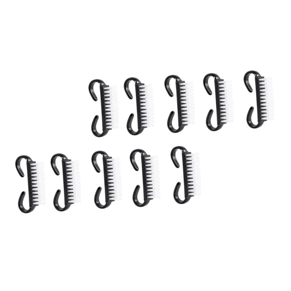 10pcs Stiff Nail Cleaning Brush with Ergonomic Grip for Manicure and Salon Dust Removal
