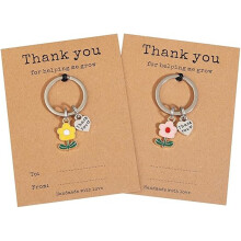 Conjunto de chaveiros personalizados com estampa floral rosa para professores - Presente perfeito de agradecimento para professores, formandos ou