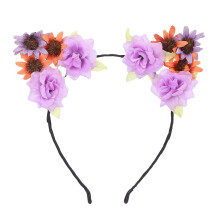 Tiara com design de coroa de flores para festas, feita de material durável, com visual elegante, ideal para festivais, leve e confortável.