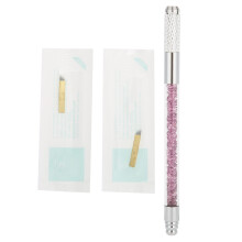 Permanent Makeup Tools, Dual Purpose Tattoo Eyebrow Pen With Lock Pin Device, For Professional And Daily Use, Suitable For All Skin Types, Compact