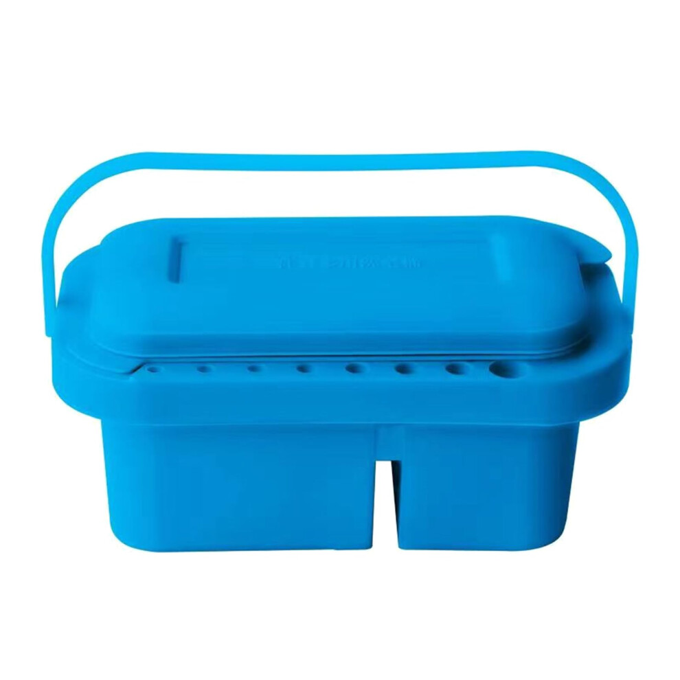 Paint Brush Washer Bucket With Palette Box For Watercolor And Oil Painting Artists Navy Blue 9365369661004