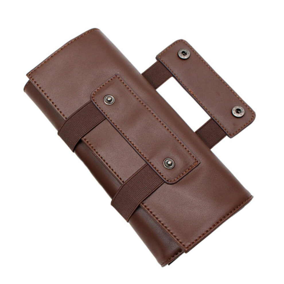 PU Leather Hair Scissors Pouch Barber Scissor Case with 10 Slots Waterproof Organizer for Salon