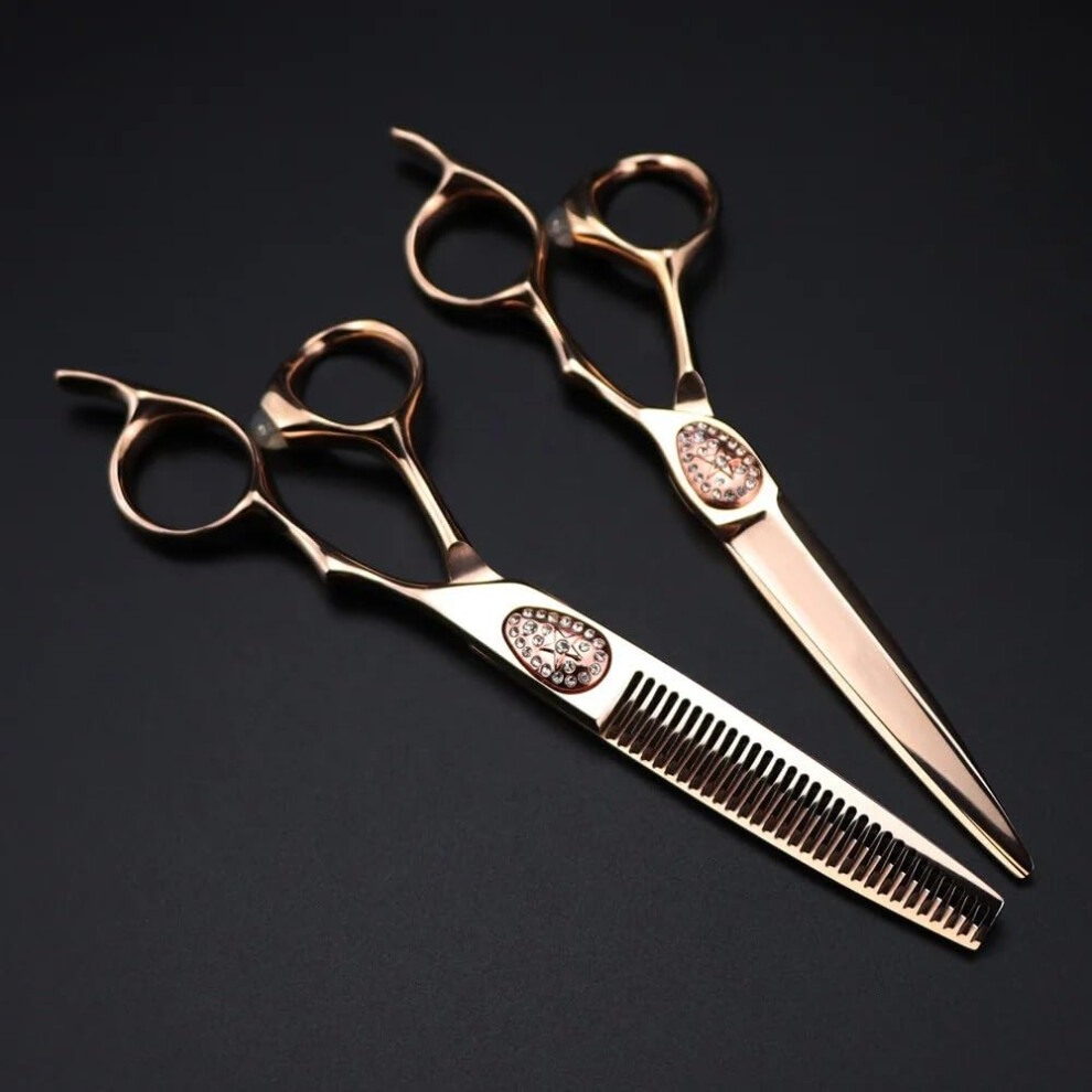 Hair Cutting Shears 6 Inch Japanese 440c Steel Professional Barber Scissors with Ergonomic Grip