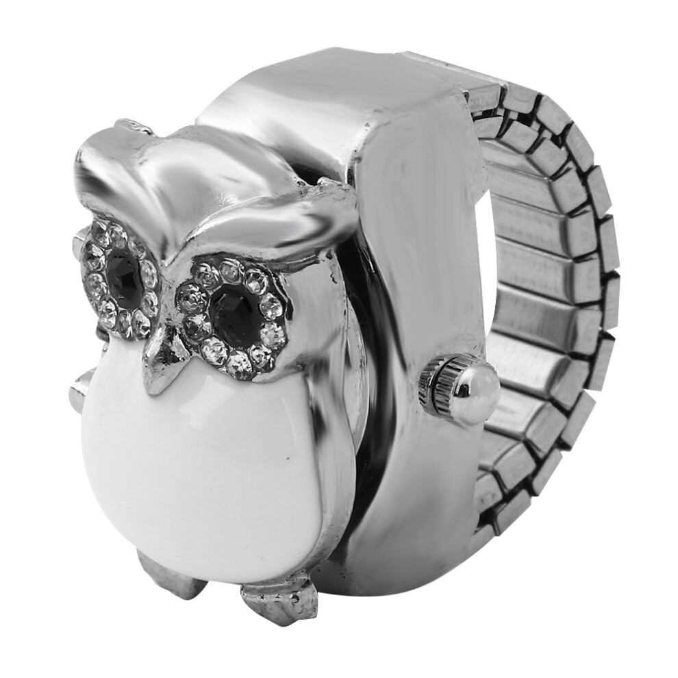 Finger Watch For Men Women, Owl Design Flip Open Cover Quartz Analog Ring Watch Stylish Waterproof Fashion Accessory With Gift Packaging 9163575612243