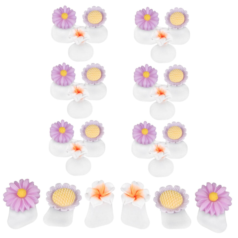 8Piece Silicone Toe Separators for Pedicure, Reusable Flower Design Toe Spacers for Nail Polish