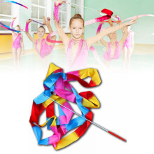 Fizzos di Ginnastica Riccioli a 4m/13,12ft - Nastri Fluttuanti Leggeri per Bambini con Bacchetta da Danza