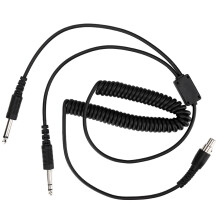 Gold Plated Plug Spiral Cable with Step Down Design Retractable Coiled Cord for Two Way Radios Compatible with Helicopter Radios XLR Jack to U174 Plug