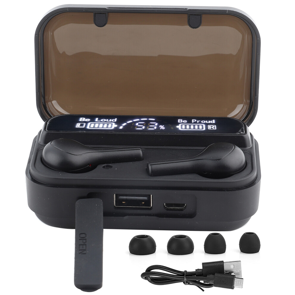 Led Display Earbuds Wireless Bluetooth 5.3 Bass Boosted Noise Cancelling Ipx8 Waterproof Superior Stereo Sound Touch Control Charging Case Long Playti 9012494962246