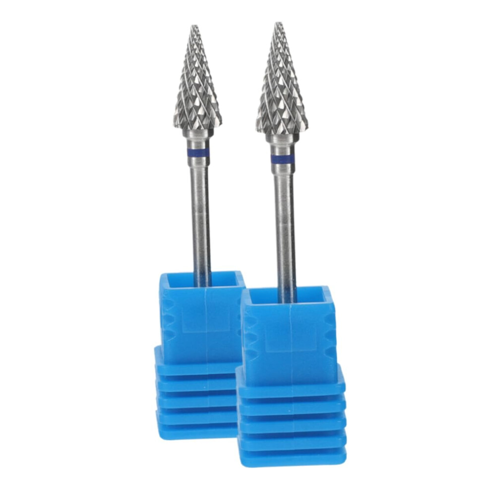 2Pcs Tungsten Nail Drill Bits Set for Professional Cuticle Removal and Gel Polish Surface Prep