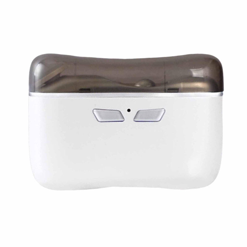 White Electric Nail Clipper For Seniors, Rechargeable 2 In 1 Trimmer With Debris Bin And Low Noise Â