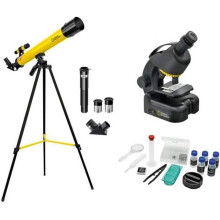 National Geographic set di telescopio e microscopio in alluminio nero/giallo