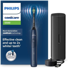 Spazzolino elettrico - PHILIPS - Sonicare 5500 - 2 modalità - Avviso di pressione - Blu