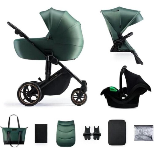 Kinderkraft - KSPRIM02GRE300I - Poussette Trio PRIME 2 PRO vert 1