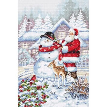LETISTITCH KIT PUNTO CROCE MOTIVO OMINO DI NEVE E BABBO NATALE 33