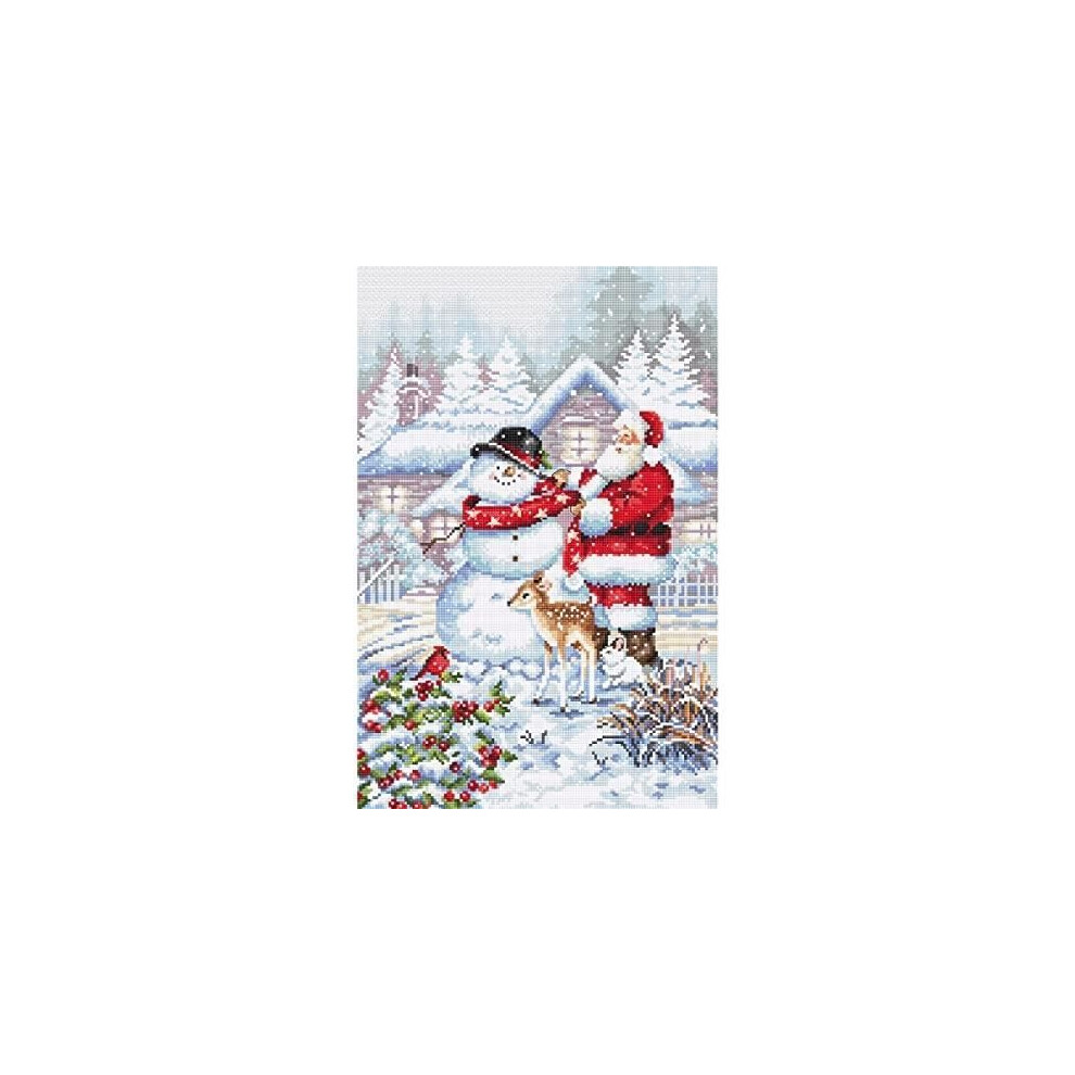 LETISTITCH KIT POINT DE CROIX MOTIF BONHOMME DE NEIGE ET PERE NO L 33 letistitch-kit-point-de-croix-motif-bonhomme-de-neige-et-pere-no-l-33