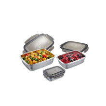 Bewaardozen - GEFU - PREPPO - Zilver - Set van 2 - Metaal