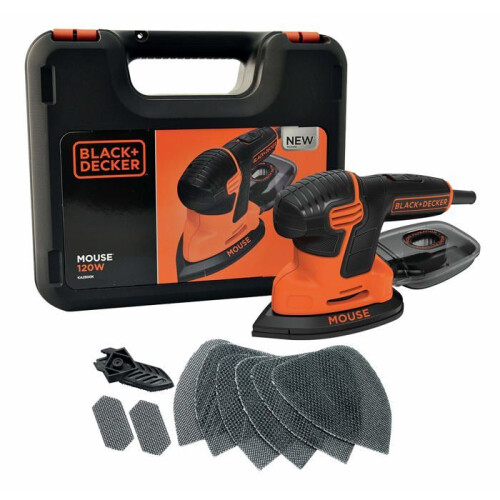 Black + Decker Black & Decker KA2500K Compact Mouse levigatrice 120W con accessori e valigetta 1