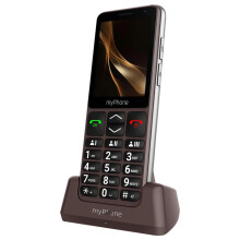 Telefone Sênior com teclas de memória Autonomia de 18 dias base de carregamento myPhone Marrom